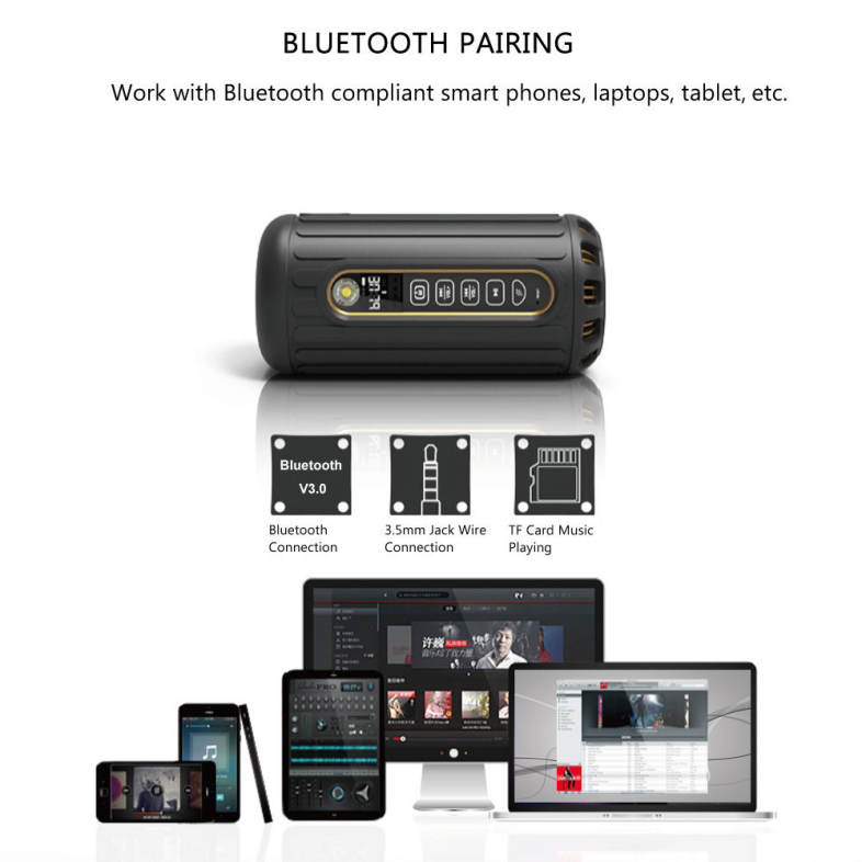 JUSTNEED P1 Bluetooth Speaker Audio Sound Stereo 6600mAh Power Supply with LED Torch