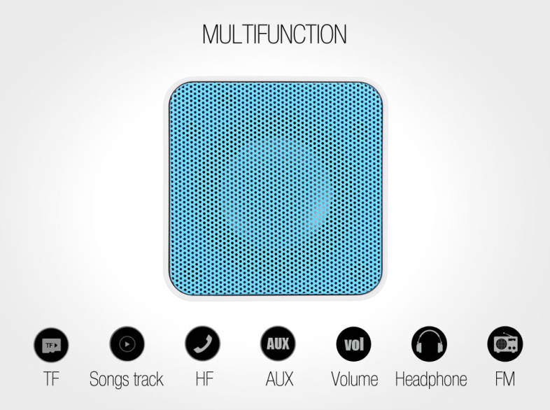 SAMSBO S168 Ultra Portable Wireless Bluetooth Square Mini Speaker