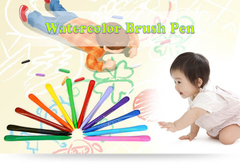Maped Universal Bright Colorful Bar Plastic Crayon with 12 Colors