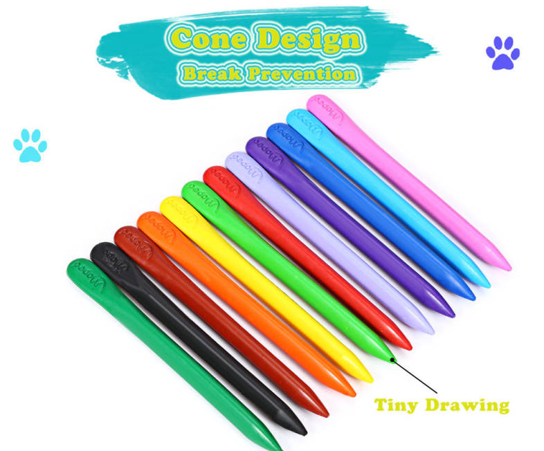 Maped Universal Bright Colorful Bar Plastic Crayon with 12 Colors
