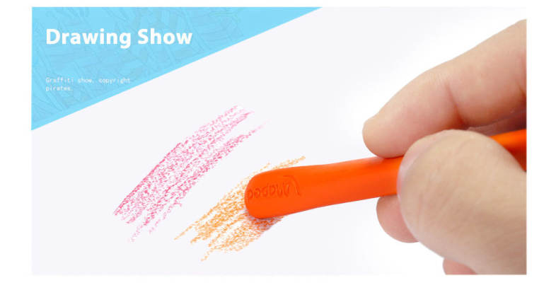 Maped Universal Bright Colorful Bar Plastic Crayon with 36 Colors