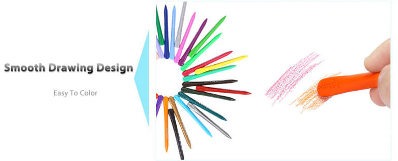 Maped Universal Bright Colorful Bar Plastic Crayon with 36 Colors