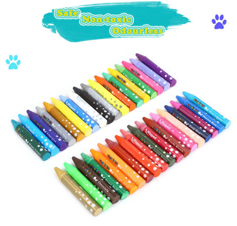 Maped 36 Colors Water Washing Colorful Triangular Rod Oil Painting Stick for Children