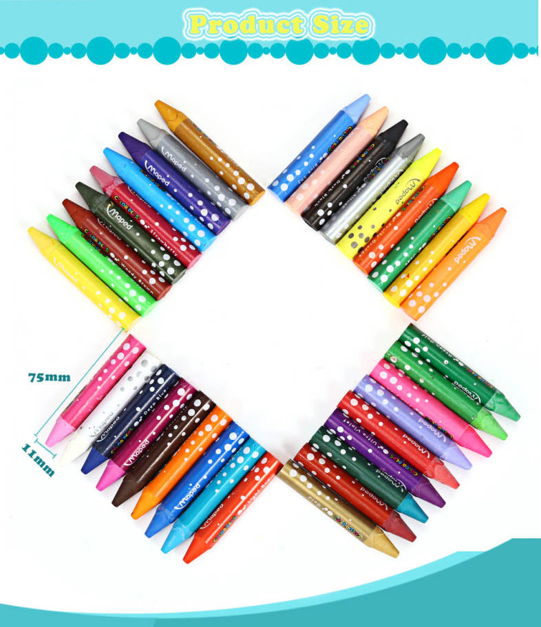 Maped 36 Colors Water Washing Colorful Triangular Rod Oil Painting Stick for Children