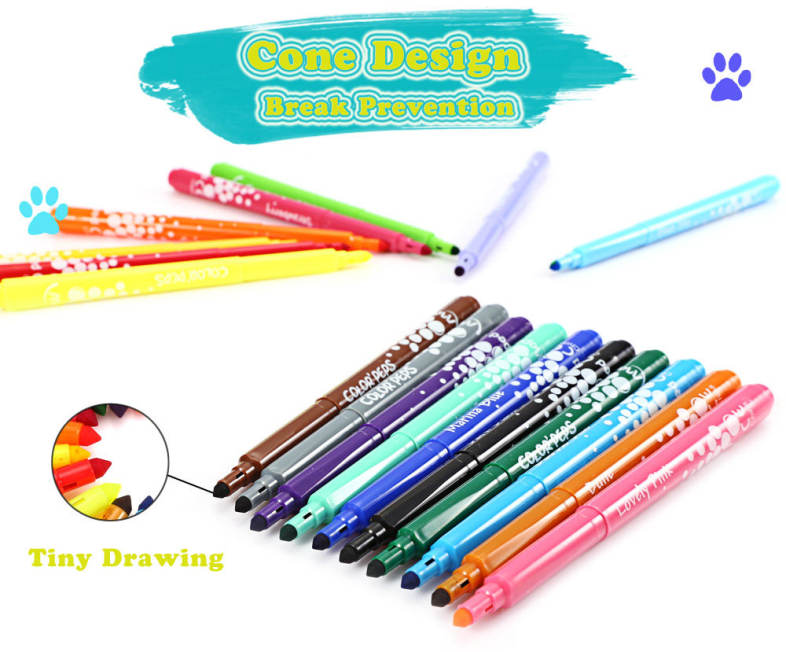 Maped Universal Bright Colorful Watercolor Brush Pen Water Based Marker with 18 Colors