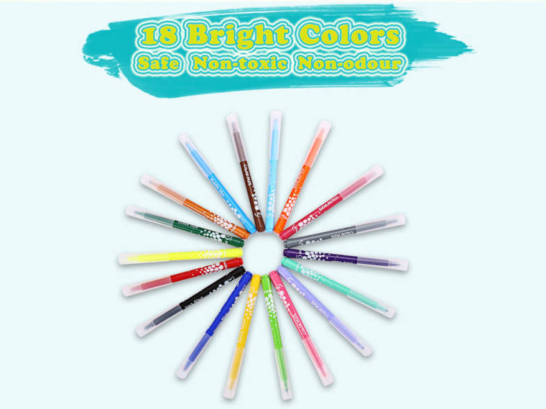 Maped Universal Bright Colorful Watercolor Brush Pen Water Based Marker with 18 Colors