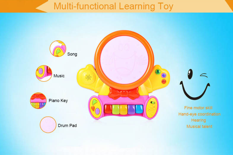 XangLei Baby Preschool Colorful Musical Smile Face Play Piano with Light