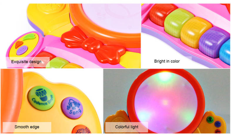 XangLei Baby Preschool Colorful Musical Smile Face Play Piano with Light