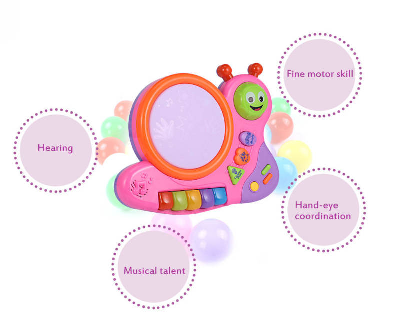 XangLei Baby Preschool Cute Musical Snail Shape Play Piano with Light