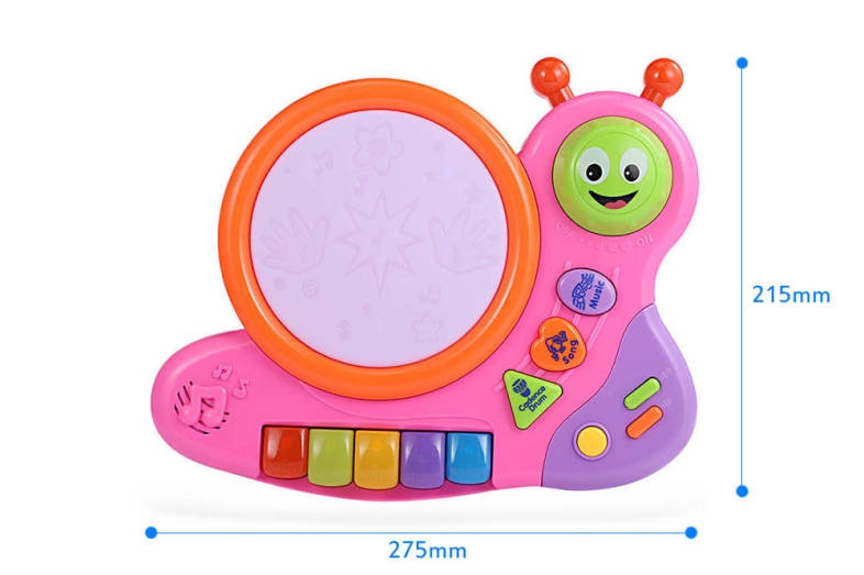 XangLei Baby Preschool Cute Musical Snail Shape Play Piano with Light