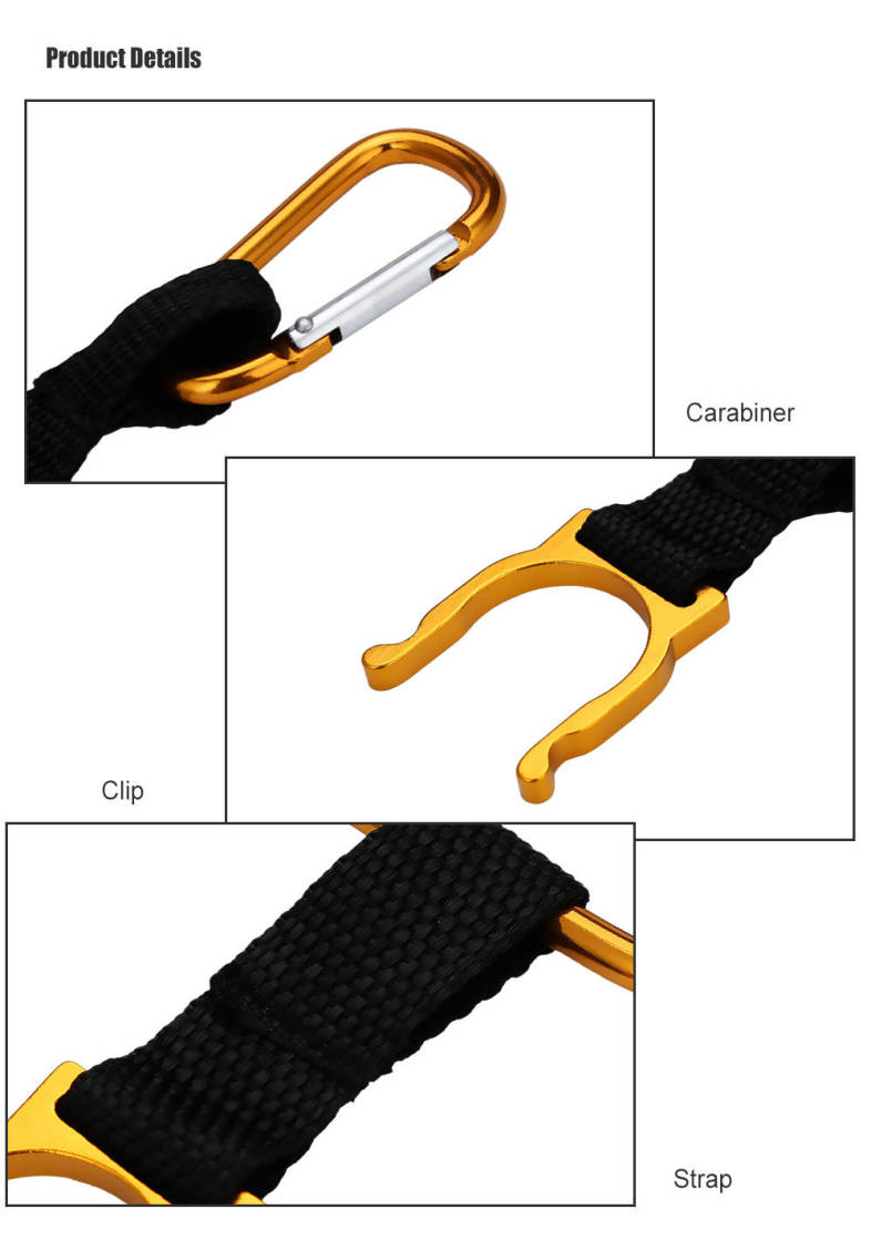 Aotu 5pcs Outdoor Water Bottle Holder Carabiner Hook Clip Buckle for Camping Hiking