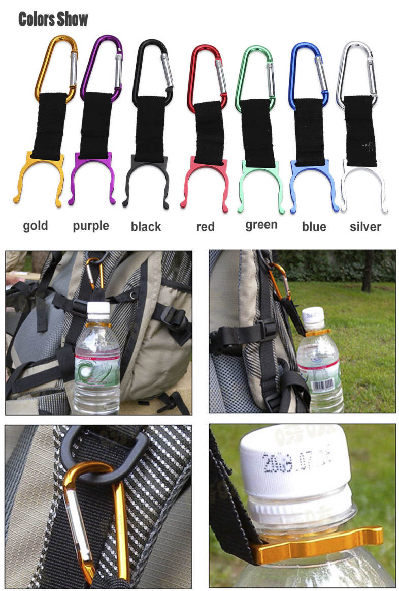 Aotu 5pcs Outdoor Water Bottle Holder Carabiner Hook Clip Buckle for Camping Hiking