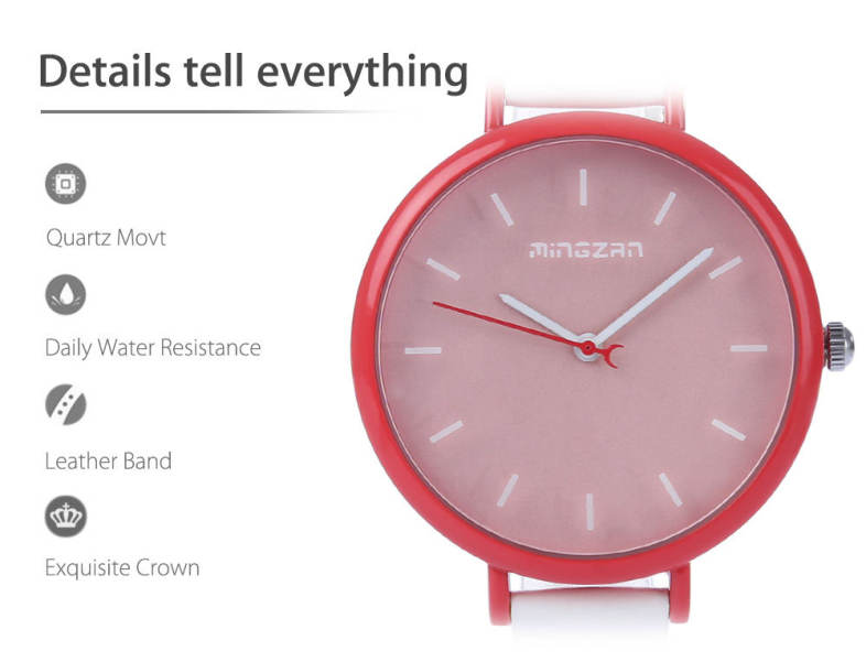 MINGZAN 6207 Women Quartz Watch Stereo Scales Female Wristwatch