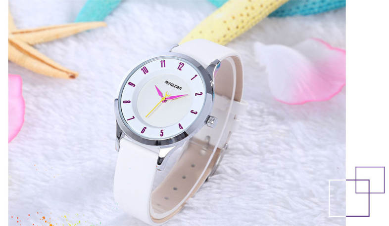 MINGZAN 6202 Women Quartz Watch Stereo Dial Leather Band Female Wristwatch MINGZAN 6202 Women Quartz Watch Stereo Dial Leather Band Female Wristwatch