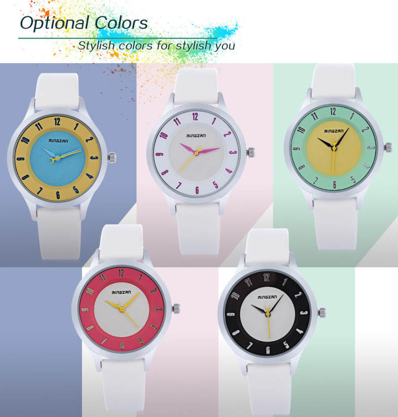 MINGZAN 6202 Women Quartz Watch Stereo Dial Leather Band Female Wristwatch MINGZAN 6202 Women Quartz Watch Stereo Dial Leather Band Female Wristwatch