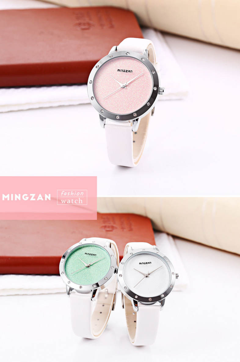 MINGZAN 6118 Women Quartz Watch Simple Shiny Dial Female Wristwatch