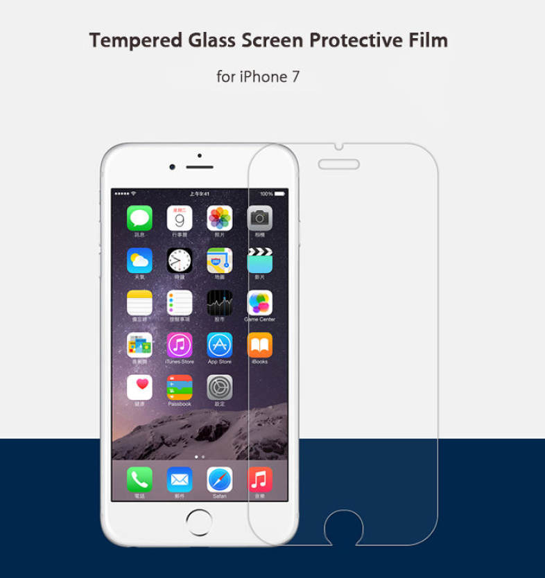 Gocomma Tempered Glass Screen Protective Film for iPhone 7 0.26mm 2.5D 9H Explosion-proof Protector