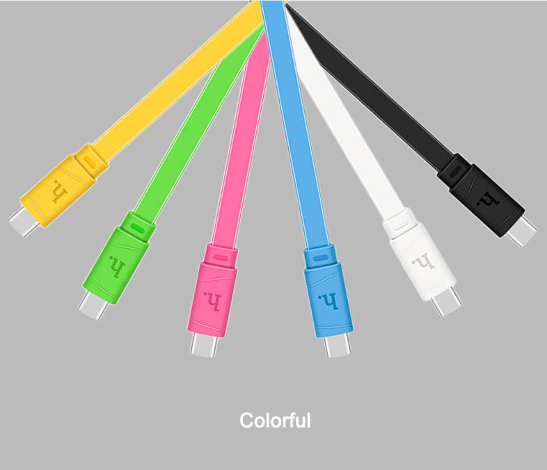 HOCO X5 5V 2.4A Anti-twist Type-C Noodle Charge Data Transfer Cable 1M
