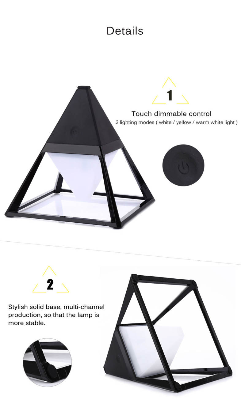 GXDiffuser AC 100 - 240V 4W Creative USB Rechargeable LED Desk Light Touch Dimmable Table Lamp