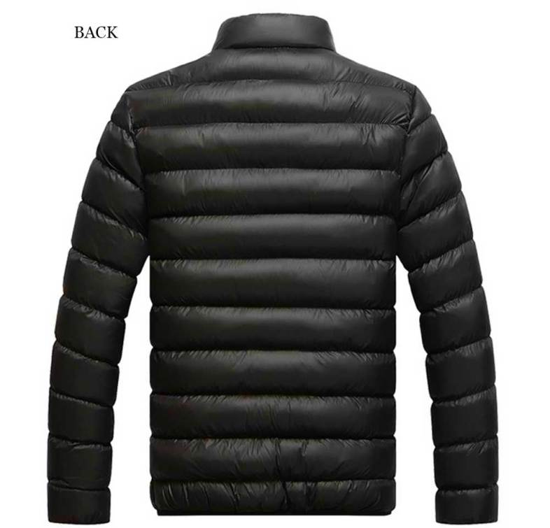 Casual Slim Fit Pure Color Stand Collar Warm Coat for Men