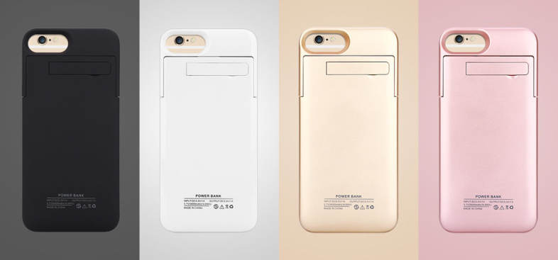 4000mAh External Battery Power Bank Charger Cover with Kickstand for iPhone 6 Plus / 6S Plus / 7 Plus 5.5 inch