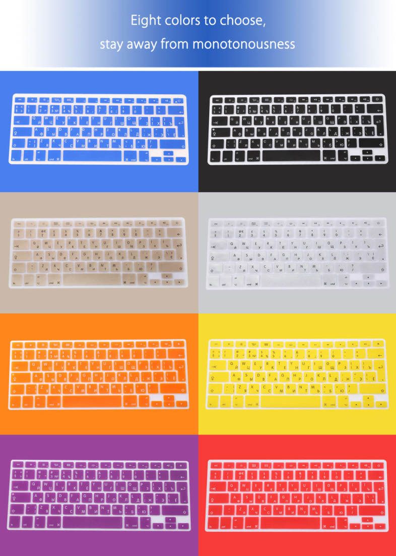 Water Resistant TPU Russian Laptop Keyboard Protective Film for MacBook Air Pro 13 / 15 inch