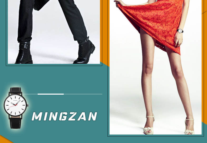 MINGZAN 6306 Unisex Quartz Watch Luminous Pointer Leather Band Daily Water Resistance Wristwatch