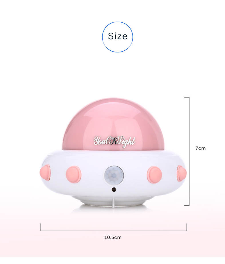 YouOKLight DC 5V 1W Flying Saucer UFO Shaped LED Night Light Motion Sensor Lamp for Kids Nursery Bedroom