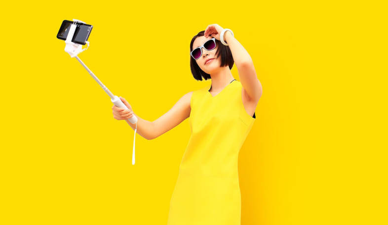 Original Xiaomi Wire Control Selfie Stick Monopod Camera Shutter 270 Degree Rotation