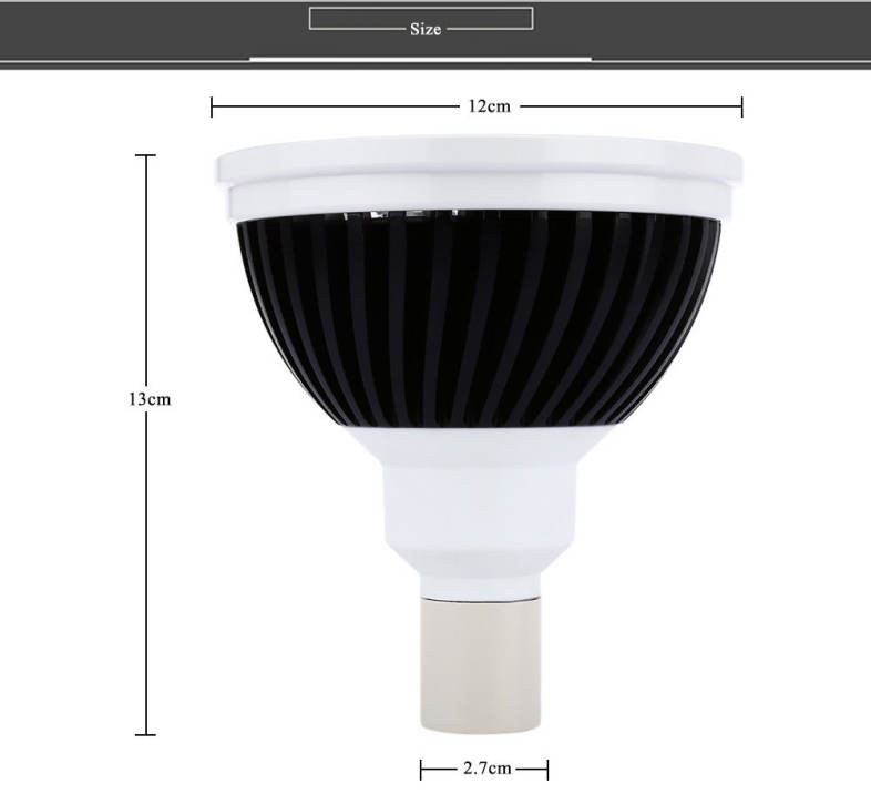 AC 85 - 265V E27 12W 1080LM Full Spectrum LED Grow Light Plant Fill Lamp with 12 LEDs