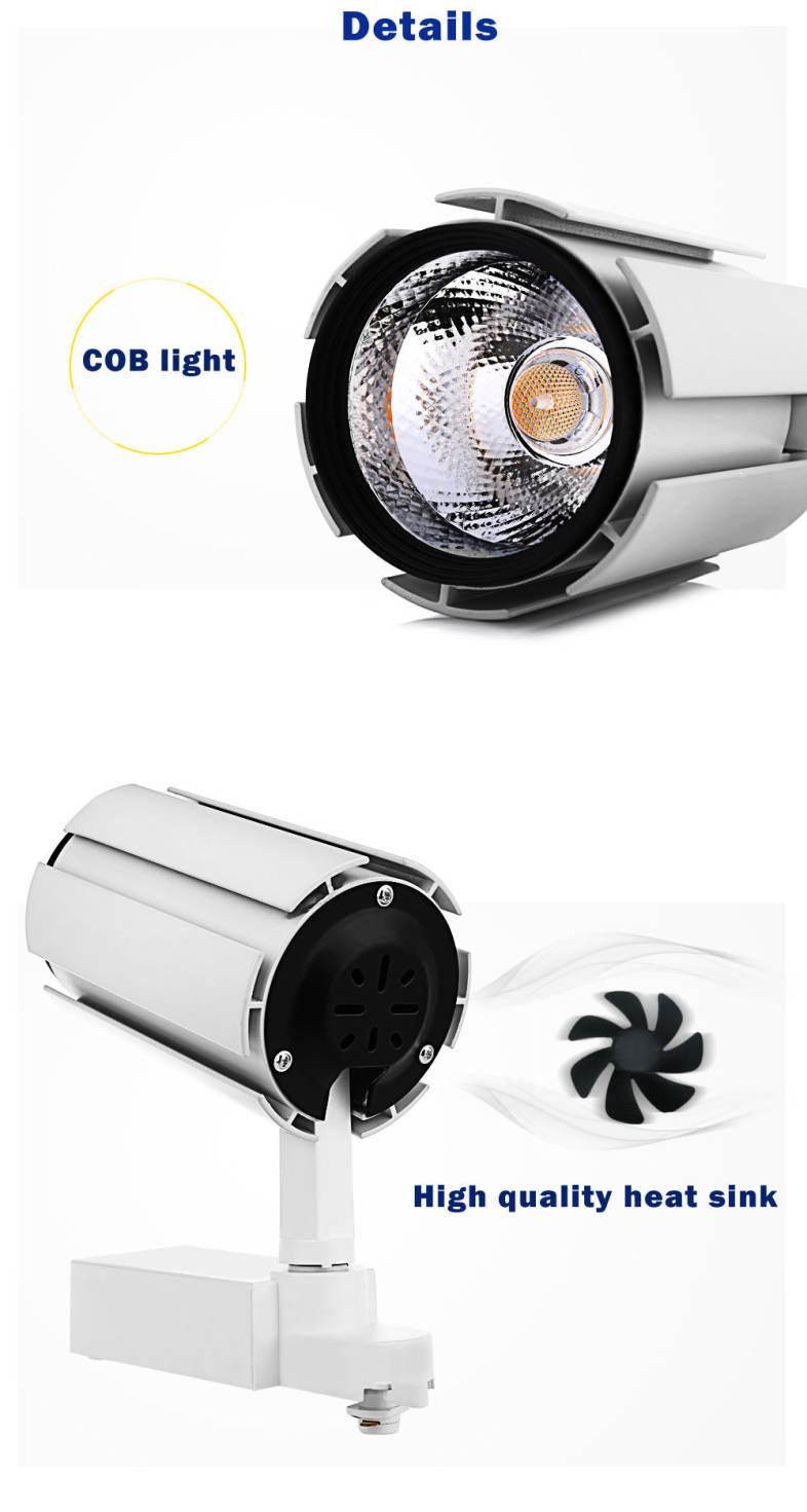 AC 85 - 265V 20W 1800LM COB LED Spotlight Track Lamp Clothing Store Ceiling Wall Light