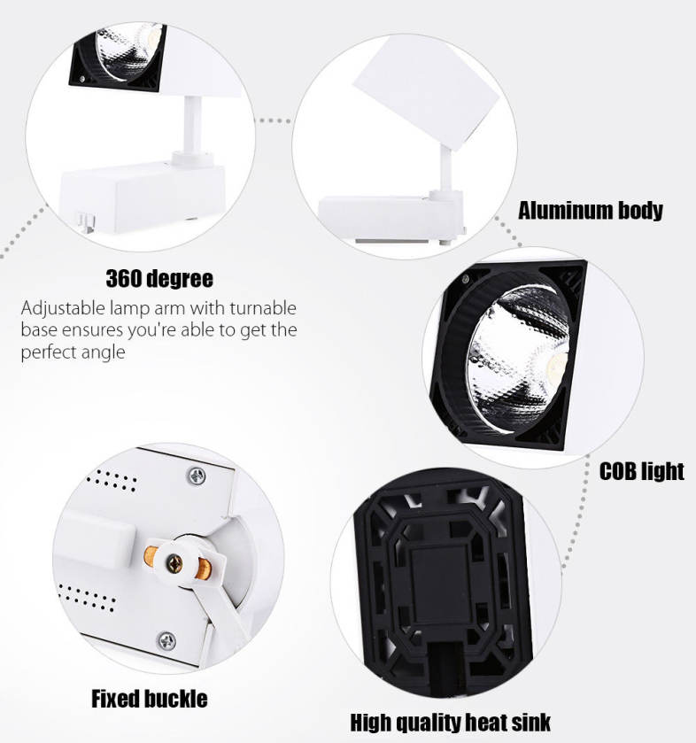 AC 85 - 265V 20W 2000LM COB LED Spotlight Track Lamp Clothing Store Ceiling Wall Light