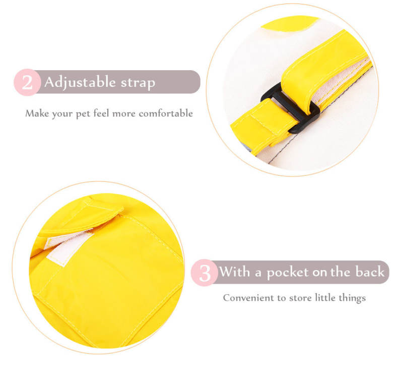 Adjustable Pet Dog Reflective Rain Jacket Raincoat with Cap