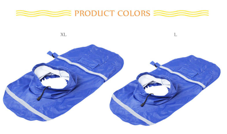 Adjustable Pet Dog Reflective Rain Jacket Raincoat with Cap