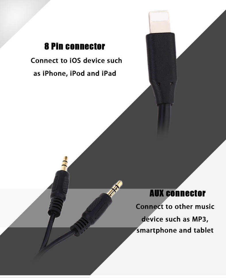 Car CD Adapter 8 Pin AUX Cable Audio Interface Connect Digital Box for Honda 2.3