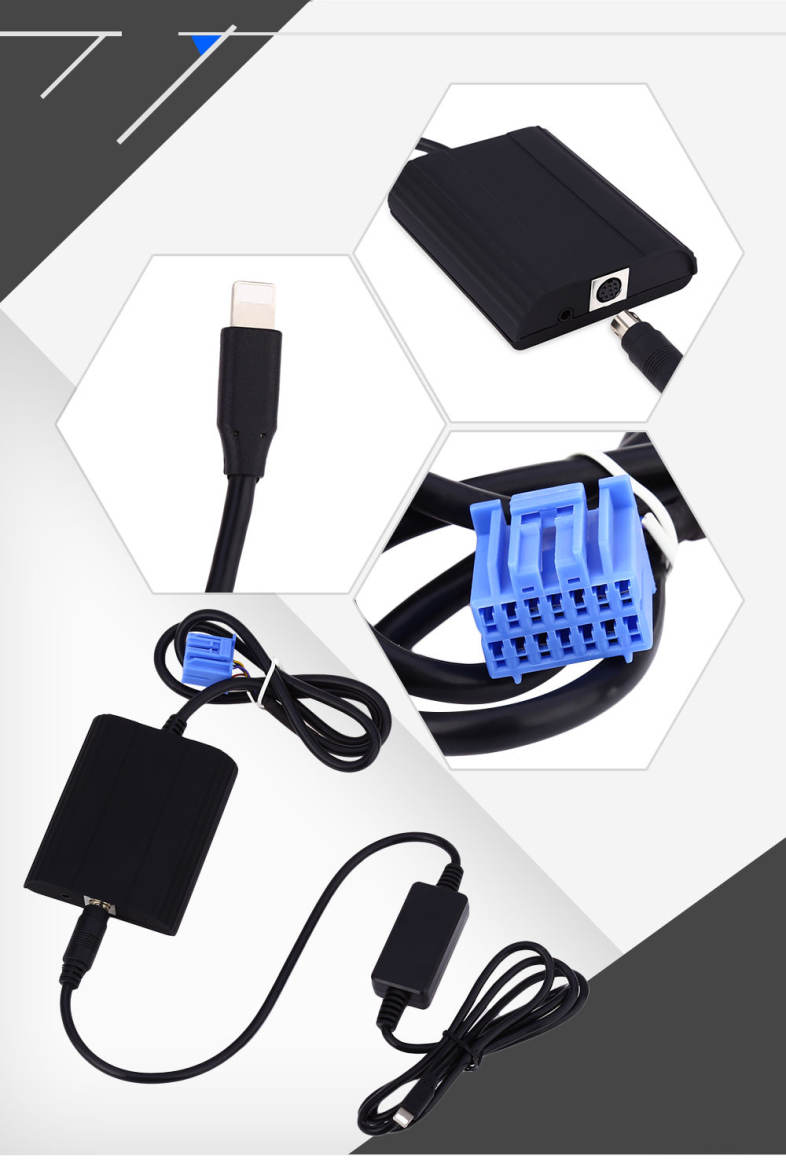 Car CD Adapter 8 Pin AUX Cable Audio Interface Connect Digital Box for Honda 2.3