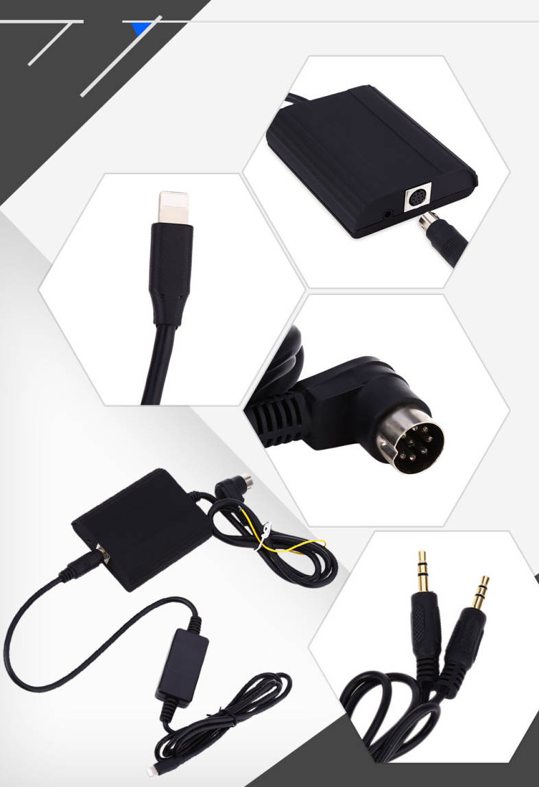 Car CD Adapter 8 Pin AUX Cable Audio Interface Connector Digital Box for Volvo