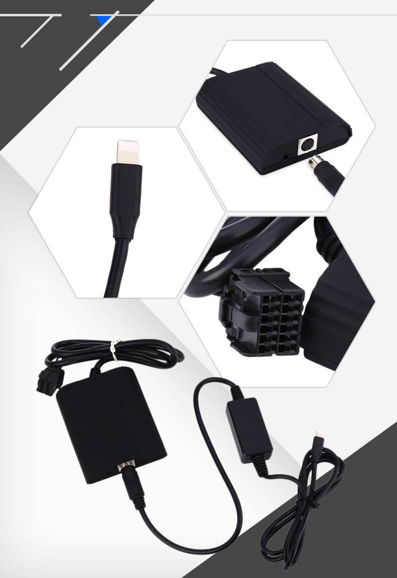 Car CD Adapter 8 Pin AUX Cable Audio Interface 12P Connect Digital Box for Ford