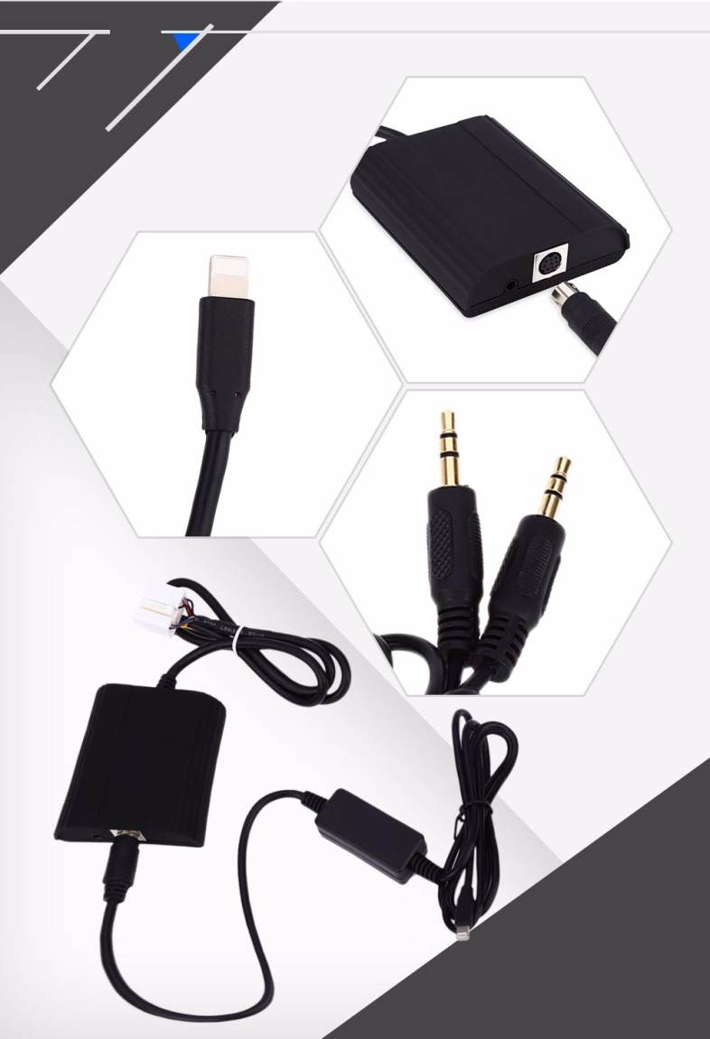 Car CD Adapter 8 Pin AUX Cable Audio Interface Connect Digital Box for Nissan