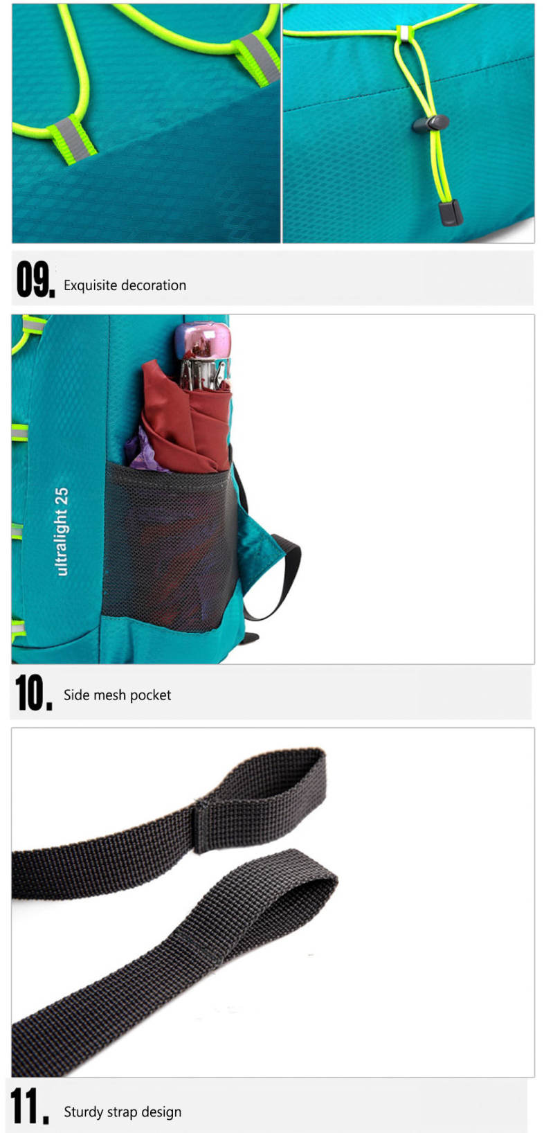 CLEVERBEES Outdoor Waterproof Foldable Hiking Running Backpack