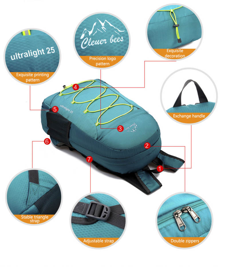 CLEVERBEES Outdoor Waterproof Foldable Hiking Running Backpack