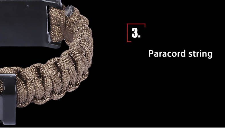 Multifunctional Knitted Emergency Survival Paracord Bracelet with Compass Flint Bottle Opener
