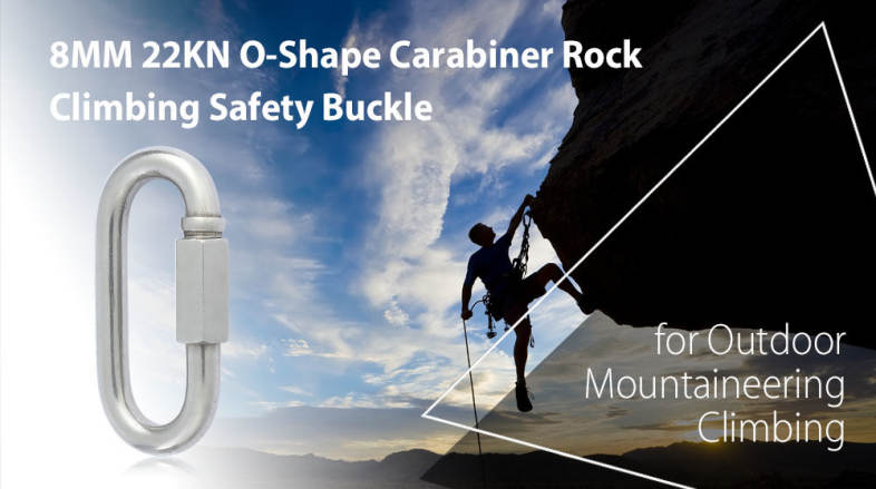 CAMNA 8MM 22KN Professional O-shape Mountaineering Stainless Steel Screw Gates Carabiner Rock Climbing Safety Buckle