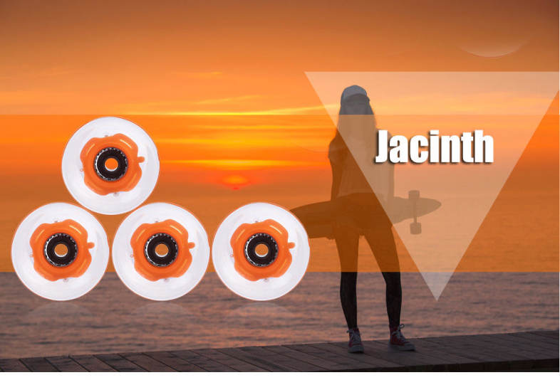 4pcs 60 x 45MM Outdoor Sport PU LED Transparent Skateboarding Wheels