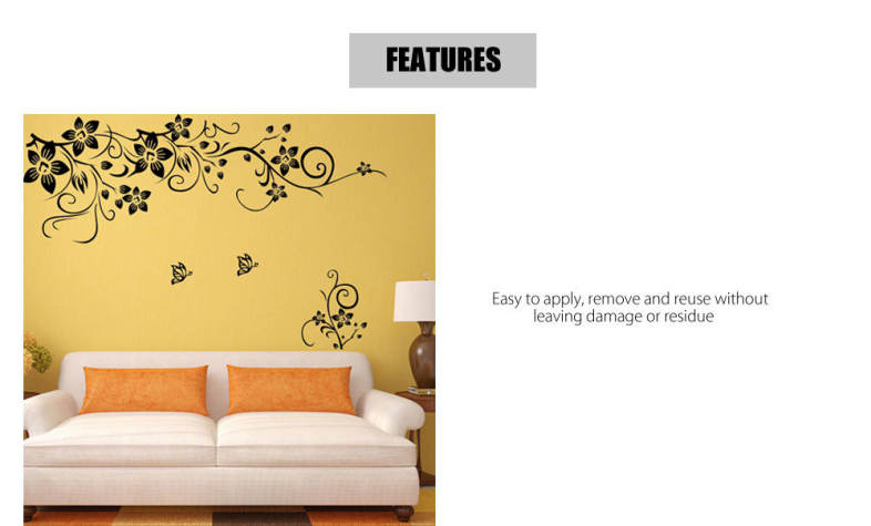 Fashionable Flower Pattern Removable Wall Window Decal Sticker Film Wallpaper Decor