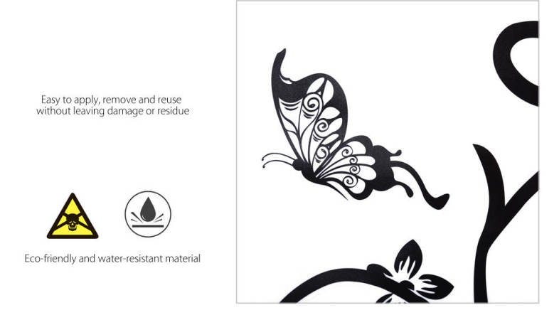 Fashionable Flower Pattern Removable Wall Window Decal Sticker Film Wallpaper Decor