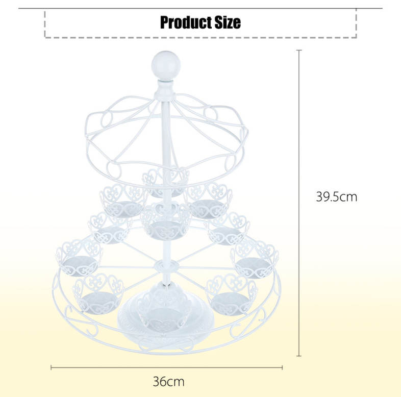 Christmas Tree Shape Metal 3 Tiers 12 Cups Cupcake Stand for Birthday Party Dessert Display