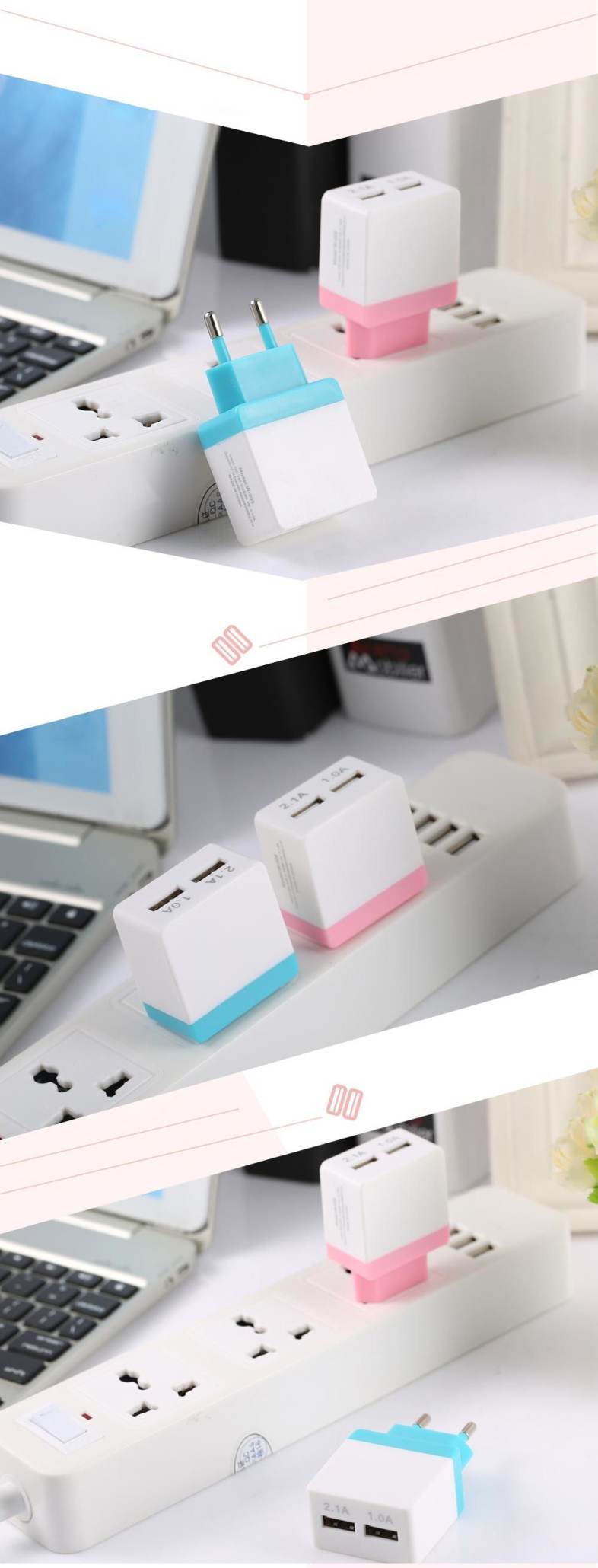 Universal Wall Charger Dual USB Output Charging Adapter