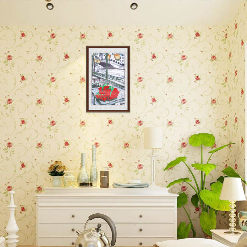 30 x 40cm 5D Paris Red Rose Drilled Needlework DIY Diamond Painting Cross Stitch Wall Sticker