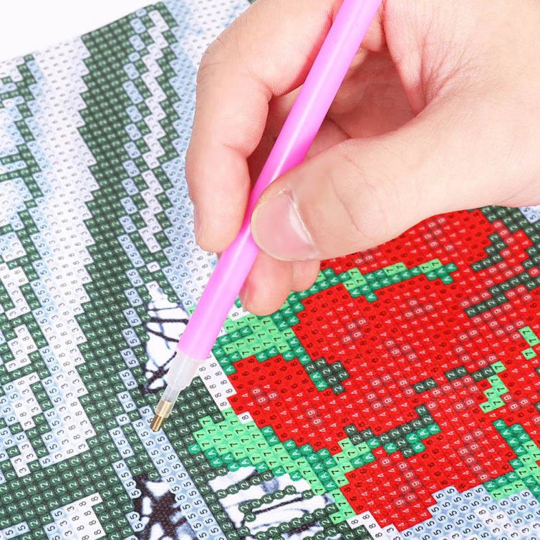 30 x 40cm 5D Paris Red Rose Drilled Needlework DIY Diamond Painting Cross Stitch Wall Sticker